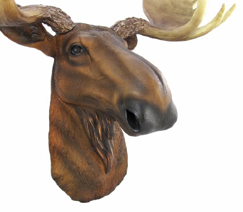 Dwk Wall Mounted Faux Taxidermy Moose Head | Rustic Home Decor Wall Art Mounted Animal Head | Lodge Wall Decor For The Home | Moose Decorations For Cabin - 23.5L #TOP2