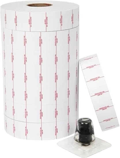 JIO Monarch 1136 Produced On/Use by White Price Gun, 14,000 Labels, Pack with 8 Rolls, Ink Roller
