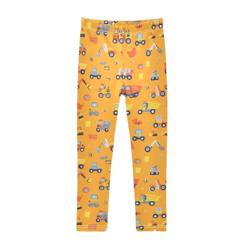 Wusikd Construction Truck Girls' Leggings Toddler Doodles Kids Yoga Pants Dance Active Tights 4T