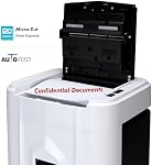 Aurora Professional Grade 120-Sheet Auto Feed Micro-Cut Paper and Credit Card Shredder with 5 Gallon Pullout Basket / 30 Minutes/Security Level P-4 (White/Black)