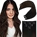 Produktbild Clip in Extensions Echthaar Schwarz Ombre YoungSee Remy Doppelt Tressen Echthaar Extensions Clip in Dickes Haare Ombre Clip Extensions Echthaar Schwarz bis Dunkelbraun 7 Tressen 100g 35 cm