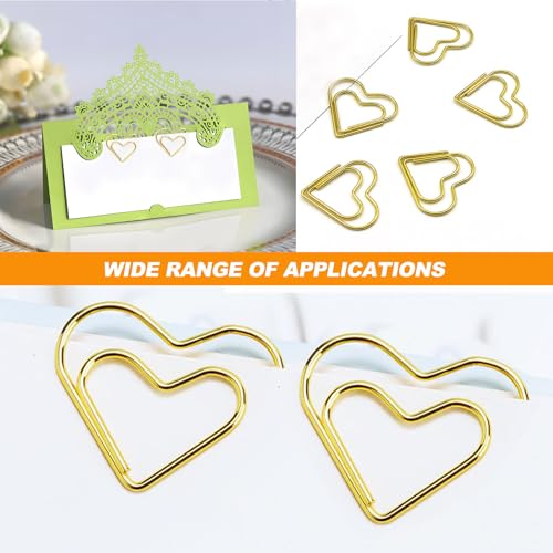Büroklammern Motiv Herz 100 Stück Klein Büroklammern Gold Herz Büroklammer Metal Paper Clips Papierklammern für Büro Papier
