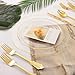 WDF 100pcs Clear Disposable Plastic Plates With Gold Trim - Baroque Clear Gold including 50PCS Dinner Plates 10.25inch and 50PCS Salad Plates 7.5inch for Wedding Baby Shower Spring Birthday