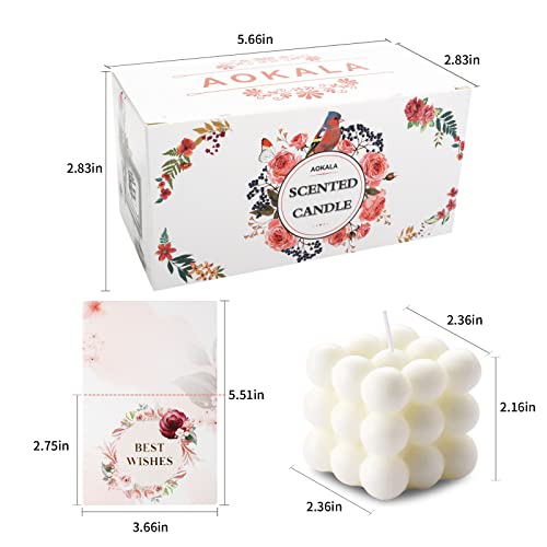 Scented Bubble Candles Gifts Set For Women, Large Candles For Home Decor Scented, 2 X 5.4 Oz Soy Wax Aromatherapy Candles, Cube Aesthetic Candle, Ideal Gifts For Valentines Day, Mother's Day, Birthday #TOP6