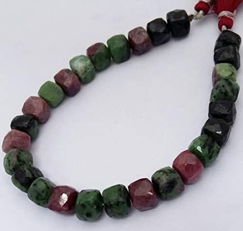 Ruby zoisite perle cube facette 8mm 9mm pour fabrication bijoux DIY - 3