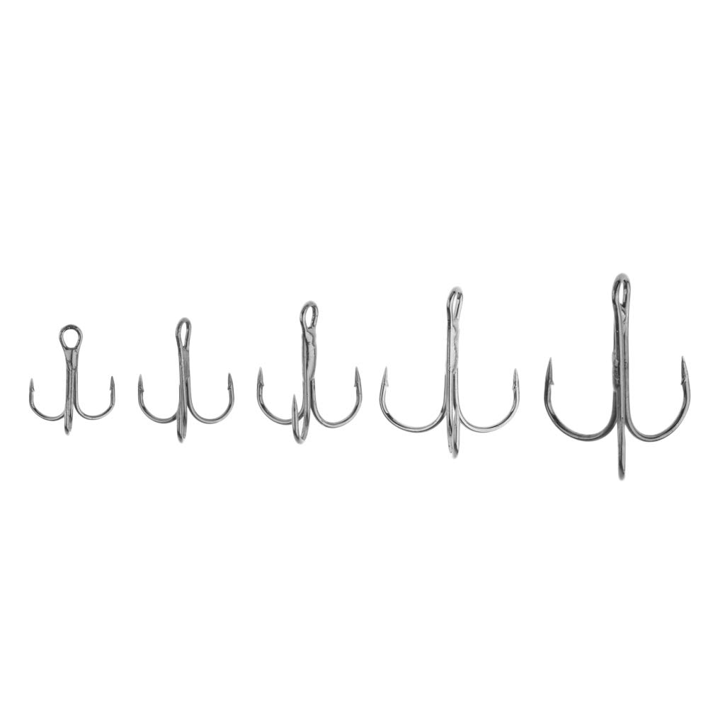 1 ensemble de hameçons triples durables Barb Leurre Appât Sea Fish Hook Kit Noir M