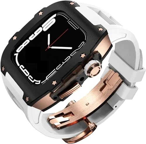 Coque en alliage de titane SCHIK pour Apple Watch 45mm avec bracelet fluorescent haut de gamme