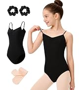 MOLLDAN Girls Princess Dance Leotard Adjustable Camisole Ballet Leotard with Tight Scrunchie,Full...