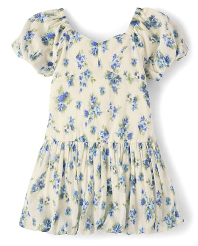 The Children's Place,Girls,Sleeveless Dressy Bubble Hem DressBlue Floral,X-Large - image 1