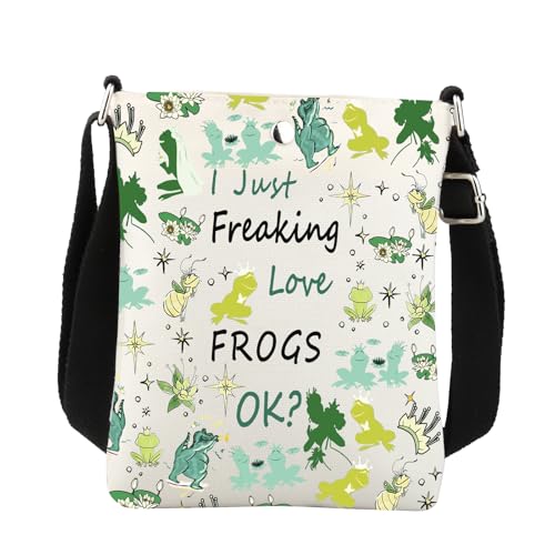 Princess Crossbody Bag Princess Frog Gifts I Just Freaking Love Frog Cartoon Movie Gift Frog Sling Bag With Adjustable Strap