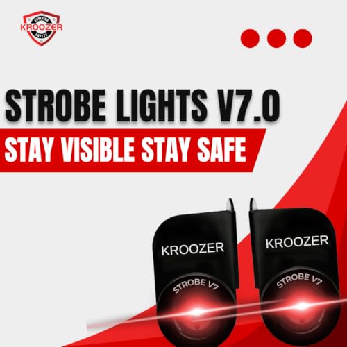 Image of Kroozer V7 Bike 20 Modes Strobe Lights, with Brake Mode, Red Color, one Pair, Bike Touring Accessories, Red Safety Light