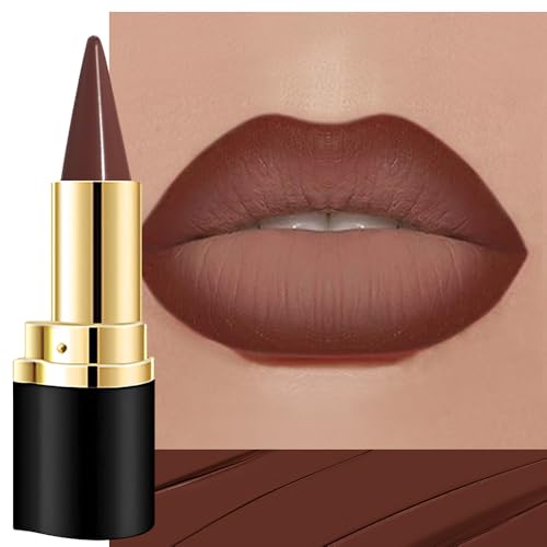 Image of Kaely Dark Brown Gradient Matte Lipstick Lip Liner Pencil for Women, 2-in-1 Flawless Contour Gradual Ombre Effect Lipliners Pencil Lip Gloss Makeup Waterproof, labiales mate 24 horas originales, 15
