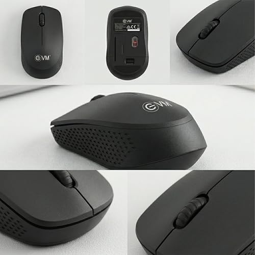 Image of EVM NEO Wireless Mouse for Laptop & PC | 2.4GHz Wireless Connectivity | 1600 DPI Optical Mouse | 10m Range | Smooth Tracking | 1-Year Warranty (EVM-NEO-3W042) Black