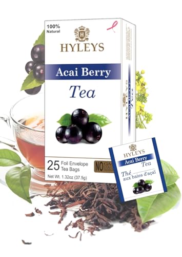 Hyleys Acai Berry Senna Green Tea - Natural Gentle Laxative for Constipation Relief - 25 Tea Bags