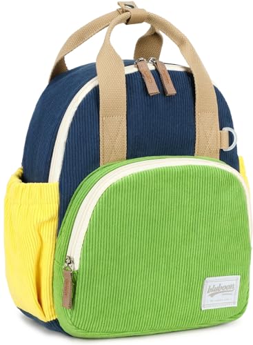 Image of Bluboon Toddler Backpack for Girls Boys 2-4 Cute 12 inch Preschool Kindergarten Backpacks Kids Daycare Bags School Travel (Green-yellow Corduroy, Age 2-4 (12 inch H not Fit A4 Folder))