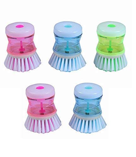 S4D Snatch4deals washbasin Plastic Cleaning Brush with Liquid soap Dispenser Multicolor(05 pcs)
