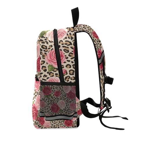 Toddler Boy Backpack with Leash, Red Roses Green Leaves Travel Backpack Mini Kids School Backpacks2