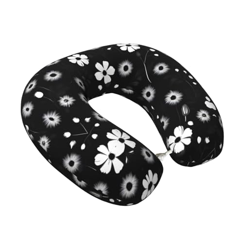 Almohada de viaje negro floral tamaño único miniatura 2