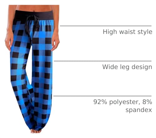 Image of NEWCOSPLAY Women's Comfy Pajama Pants Casual Drawstring Palazzo Lounge Wide Leg Pants