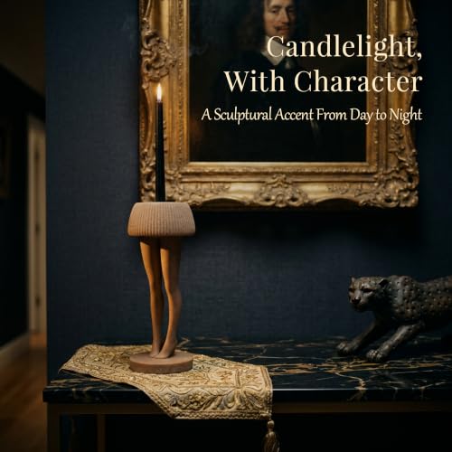 Candle Holder with 3 Inch Top for Pillar & Taper Candles, Brown - image 7