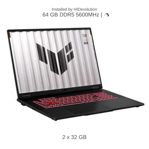 Image of HIDevolution [2025] ASUS TUF Gaming A18 FA808UH 18 inch FHD+ 144Hz IPS-Level, 3.8 GHz Ryzen 7 260, RTX 5050, 64 GB DDR5 RAM, 8 TB PCIe SSD, Windows 11 Home