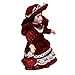 yunyu mobili per la casa delle Bambole, 20 cm Bambola vittoriana in Porcellana con Cappello Fantasia Figure di Bambole in Piedi per Collezioni per Adulti - Rosso, 20 cm