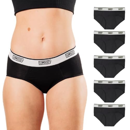 Bambody Absorbent Hipster, Period Underwear for Women and Teens - Maternity, Postpartum - Breathable, Silky Smooth