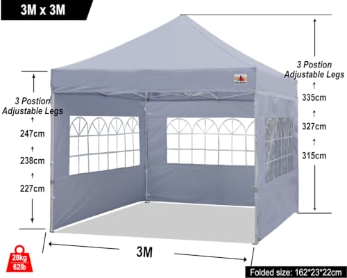 Image of ABCCANOPY Pop up Canopy Tent with Elegant Church Window 10X10,Gray