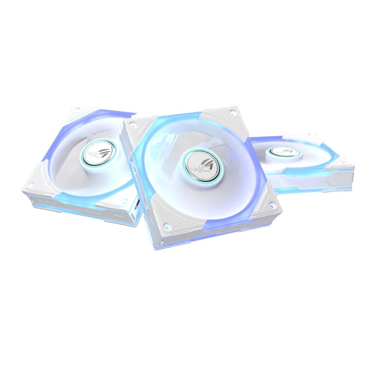 ROG Eurux GR120 ARGB White Edition – Pack de 3 Ventilateurs PWM 120 mm,