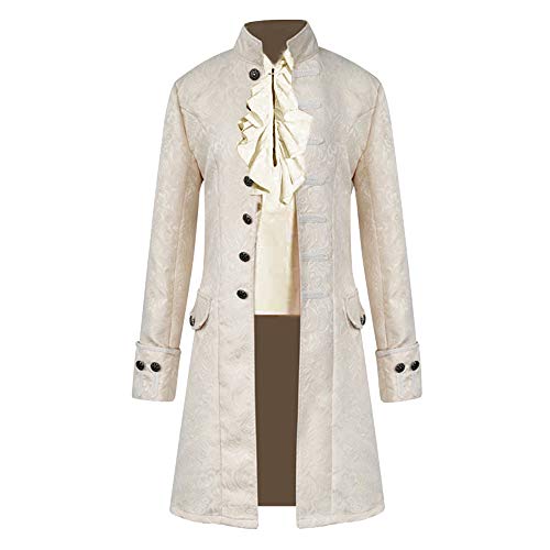 VERNASSA Cappotto Steampunk Vittoriano Pirata Gotico Cosplay Uomo, Cappotto Medievale Halloween, S-4XL