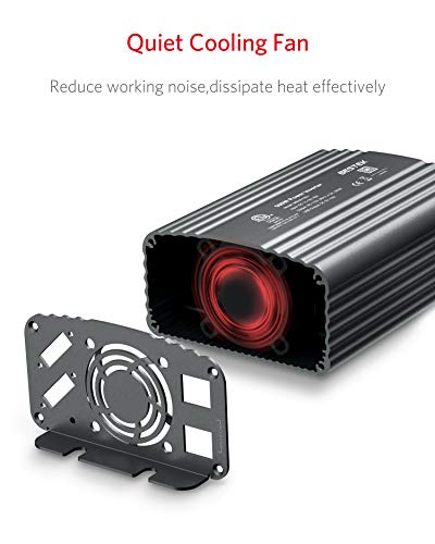 BESTEK 500W Power Inverter DC 12V to 110V AC Converter with 4.8A Dual USB Car Charger ETL Listed (Grey)