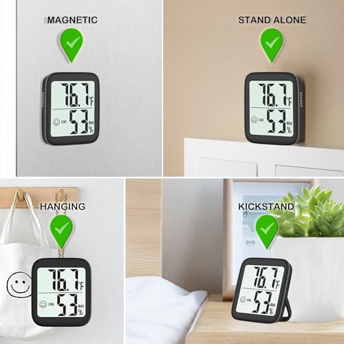 Antonki 2 Pack Room Thermometer for Home, Indoor Hygrometer Humidity Meter Gauge, Digital Temperature and Humidity Sensor Monitor for House, Terrarium, Incubator, Greenhouse - Battery Included - Image 5