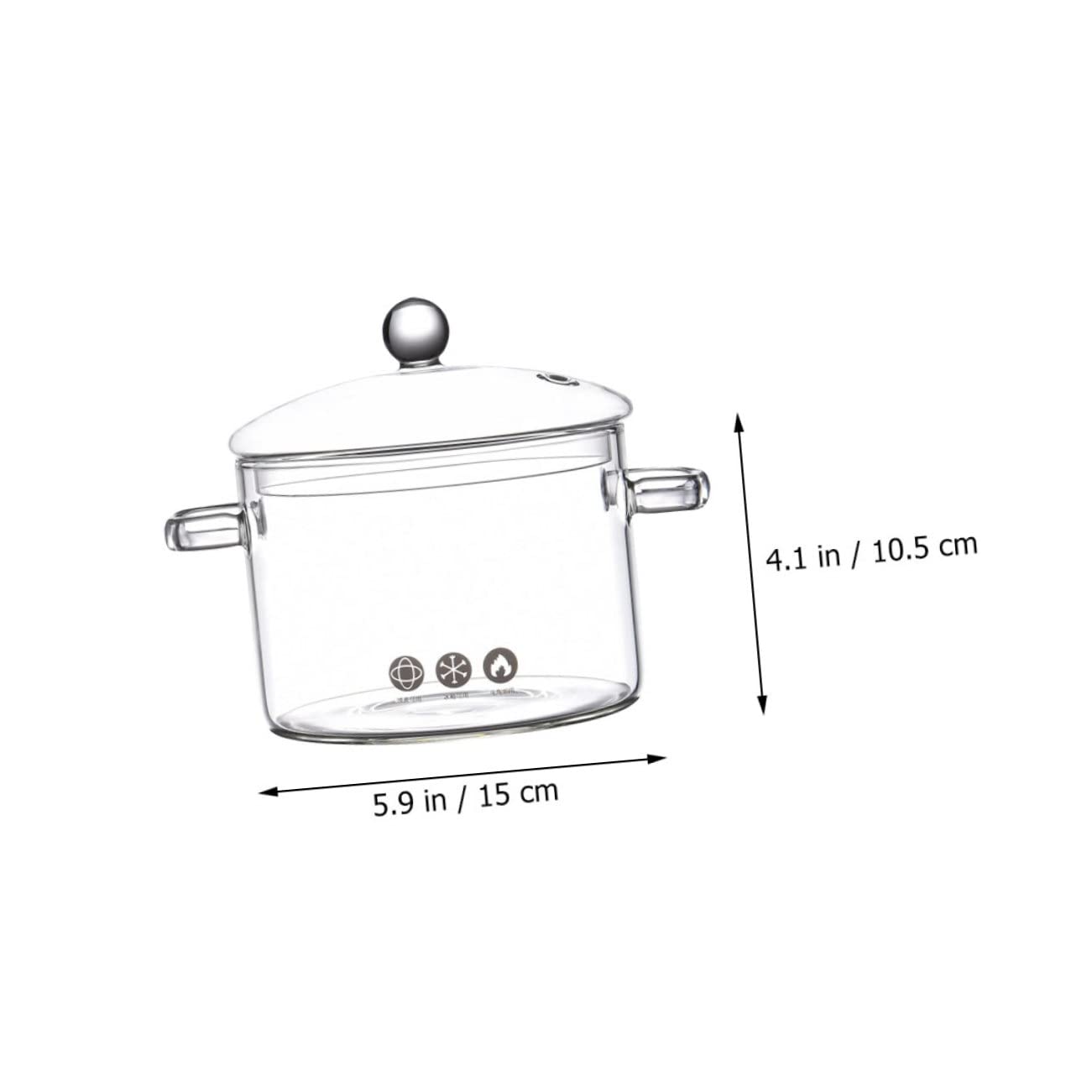 COLLBATH Transparent Glass Cooking Pot Heat Resistant Noodle Pot for Soup Multi Use Glass Cookware for Stovetop Easy to Clean for Ramen and Pasta