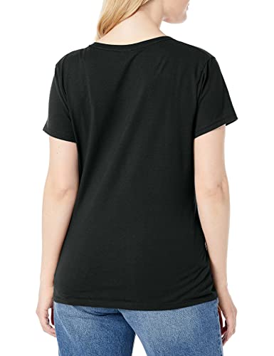 Hanes Womens Nano Premium Cotton V-Neck Tee Fashion T Shirts, Black, Small Us #TOP1