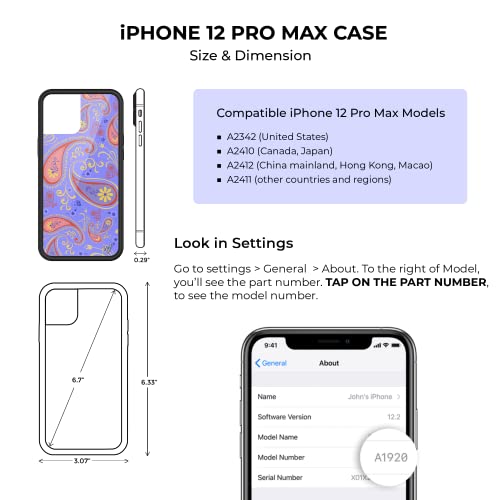 Wildflower Cases - Surf's Up Case, Compatible with Apple iPhone 12 Pro Max | Trendy, Red, Purple, Floral, Summer, Beach - Protective Black Bumper, 4ft Drop Test Certified, Women Owned Small Business