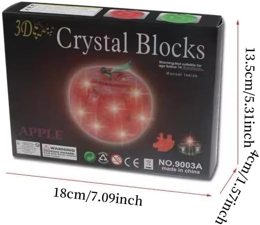 Miniatura 5 de Rompecabezas de cristal 3D, rompecabezas de cristal para rompecabezas de 16 años en adelante (verde manzana)