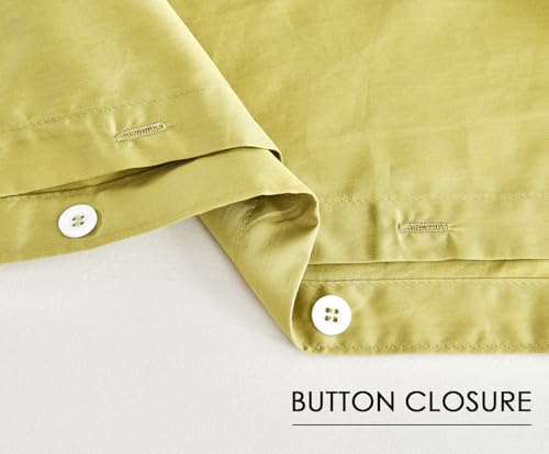 Image of SLEEPBELLA King Size Duvet Cover Set with Button Closure -Light Green and Yellow Botanical Luxury Bedding for a Comfortable Sleeping