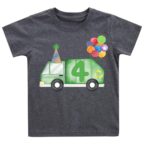 2-6 Years Birthday Boy Shirt Toddler Construction Party T-Shirts Excavator Bday Short Sleeve Tee Tops