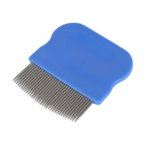 Acu-Life Kids Lice & Eggs Comb, Hair Care for Baby, Toddler, Adult, Stainless Steel Pin Teeth, Short, Blue Cover