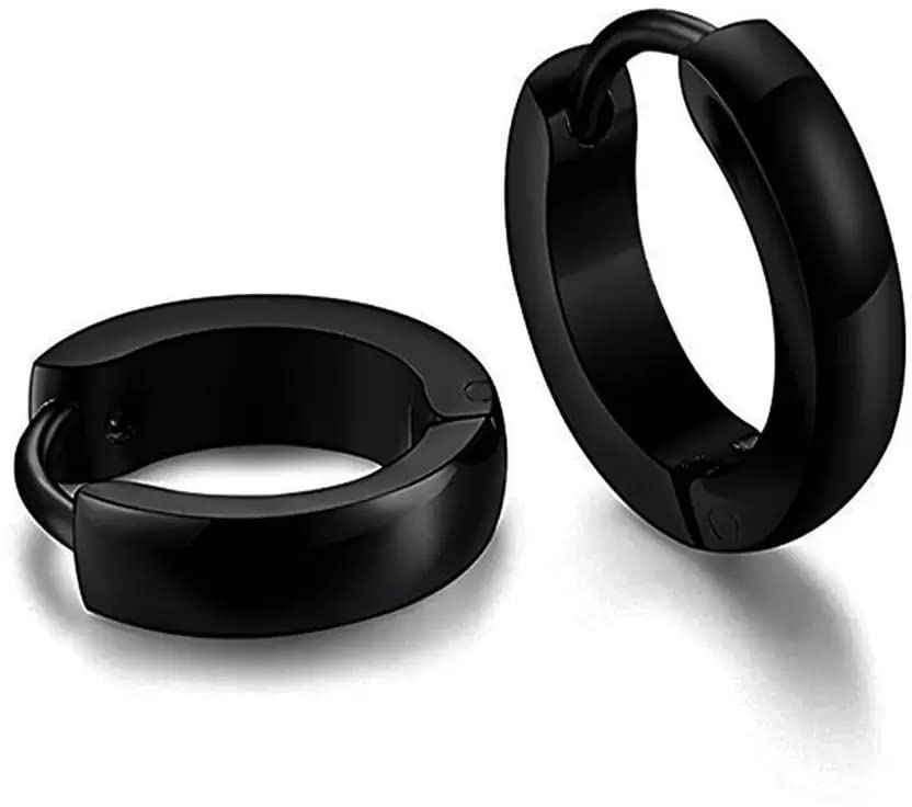 vien Minimalistic Men Earring Punk Stainless Steel Black Earrings-picture-27