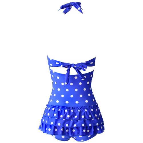 Polka Dot Girls Kids Bathing Suits Adjustable Swimsuits (FBA)2