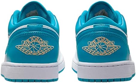 Nike Air Jordan 1 Low Men's Shoes White/Celestial Gold-Aqauatone 553558-174 - Size 9.5 | Image 4
