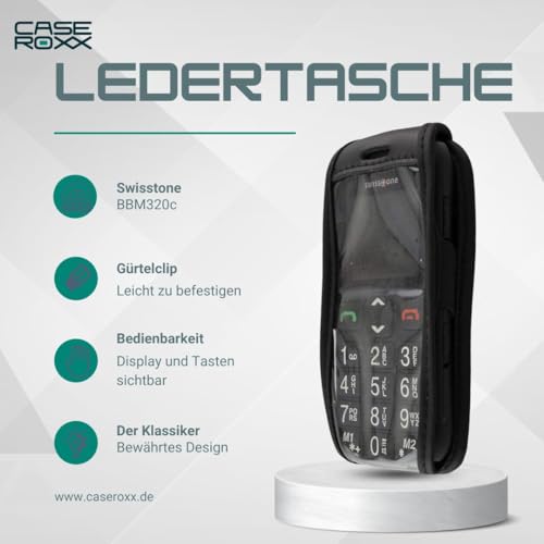 caseroxx Leather-Case with belt clip compatible with Swisstone BBM 320C made from genuine leather - Image 4