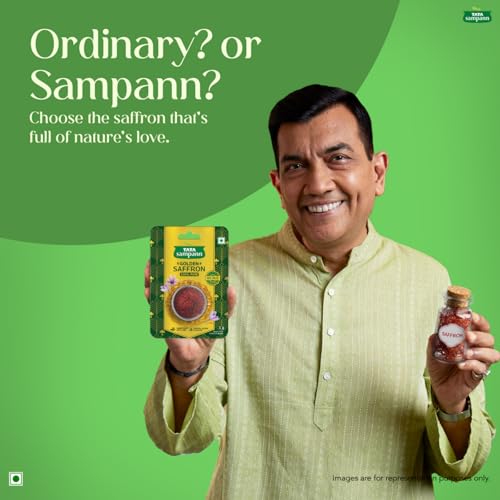 Tata Sampann Golden Saffron, 1g, Natural Aroma & Colour, Pure Kesar, ISO 3632 Tested