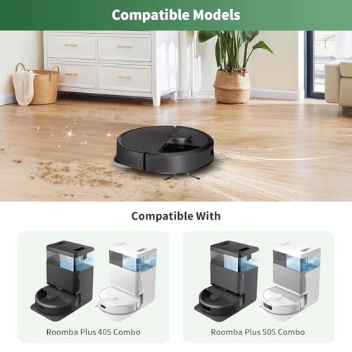 Image of 27 Pcs Replacement Parts for iRobot Roomba Plus 505 Combo /405 Combo Robot Vacuum Cleaner,Accessories Kit include 2 Main Brushes, 6 Dust Bags, 6 Mop Pads, 4 Filters, 8 Side Brushes and 1 Cleaning Tool