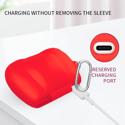 Image of WELCROS Soft Silicone Case Cover Compatible for GoBoult Audio UFO | GoBoult Astra | GoBoult Mustang Torq (Red)