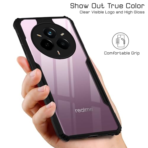 Image of Jkobi Back Cover Case for Realme 14 Pro (Shockproof with Polycarbonate Clear Panel | Professional Black)