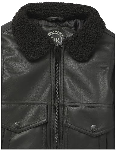 Image of URBAN REPUBLIC Baby Boys' Boys Faux Leather Aviator Sherpa Jacket