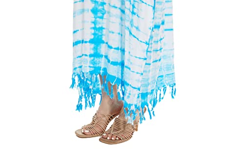 Image of Beautybatik Women Hippie Tie Dye Caftan Kaftan Loungewear Maxi Plus Size Long Dress XL to 4X