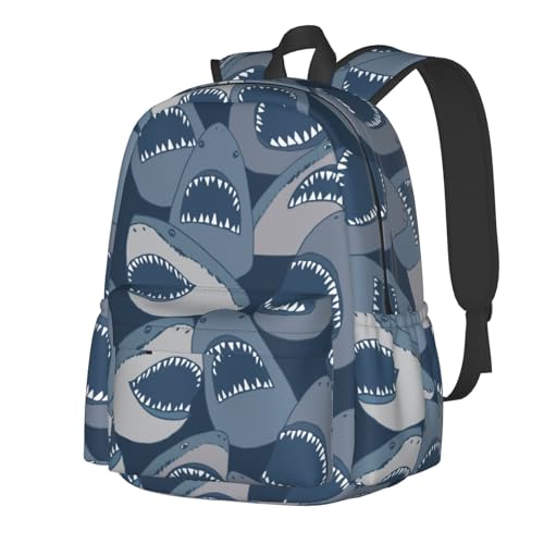 Jbofyee Mochila masculina e feminina, Tubarões, One Size, Mochilas Daypack